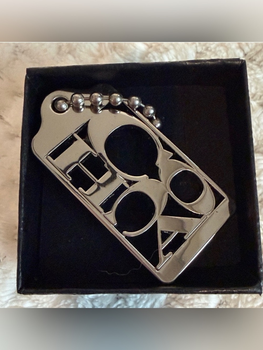 RARE Coach 70th Anniversary Cut-Out Metal Logo Hangtag Charm